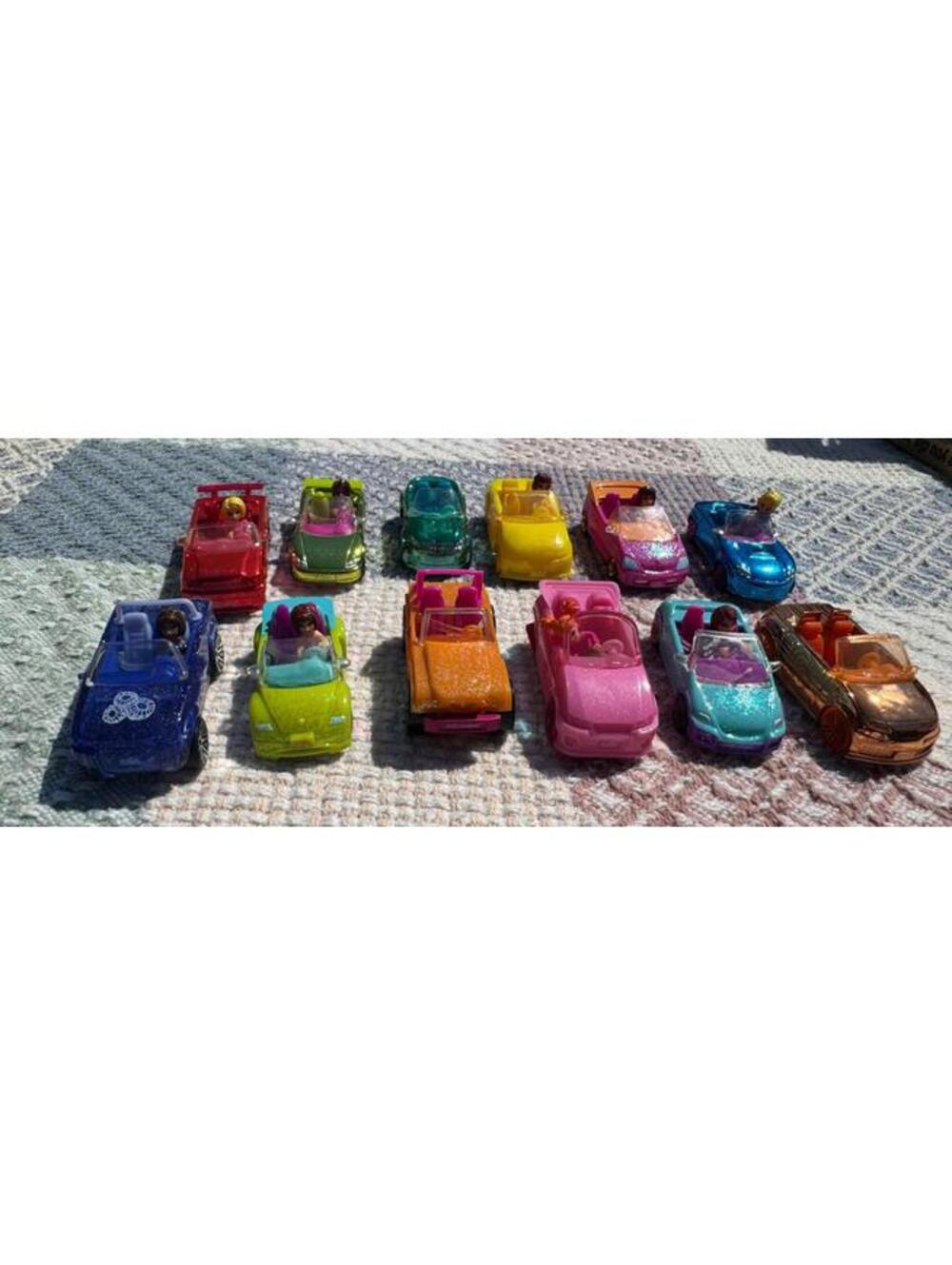 Vintage Polly Pocket Convertible Toy Cars with Dolls - Set of 12